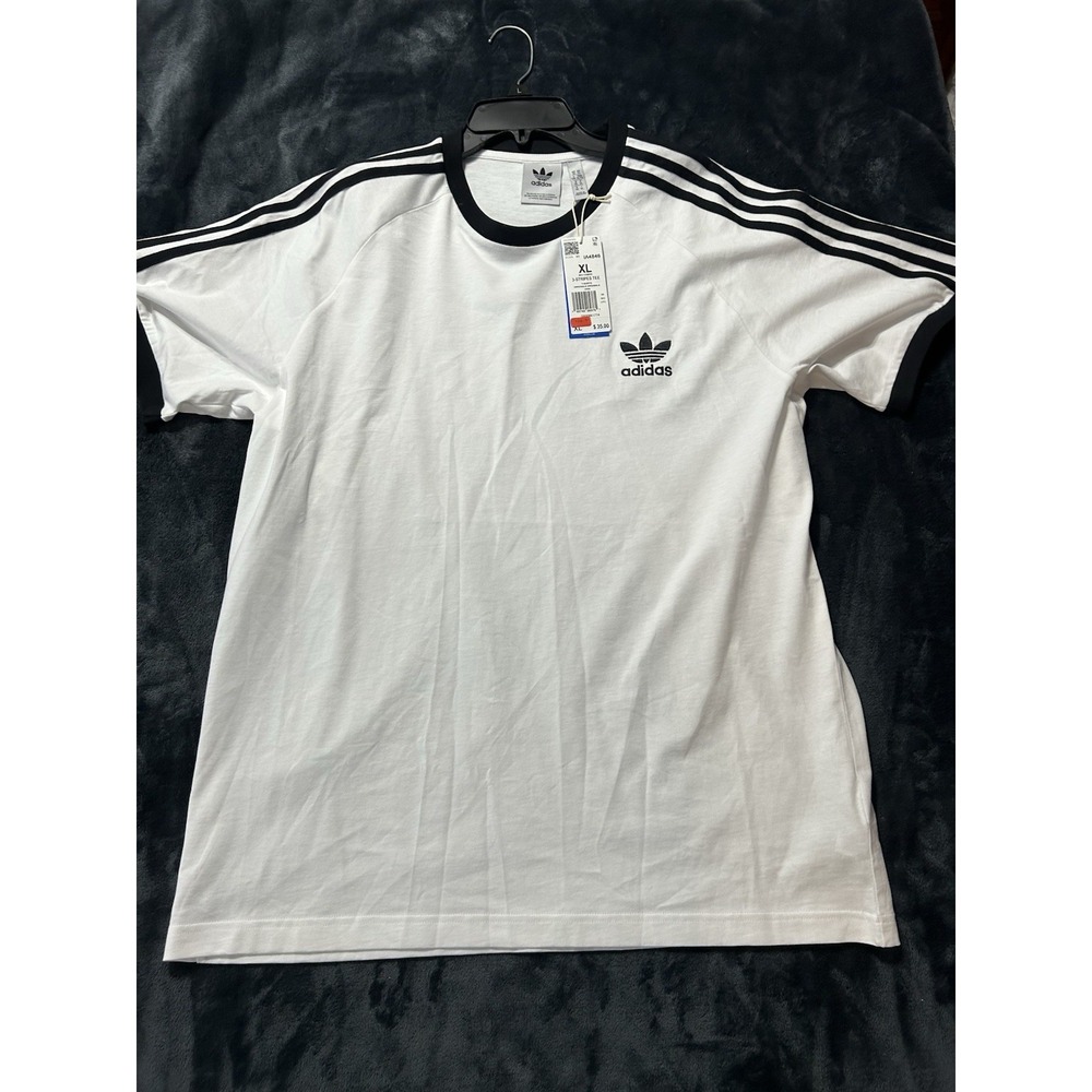 Adidas IA4846 Men's XL 3-Stripes White Originals T-Shirts (C3)